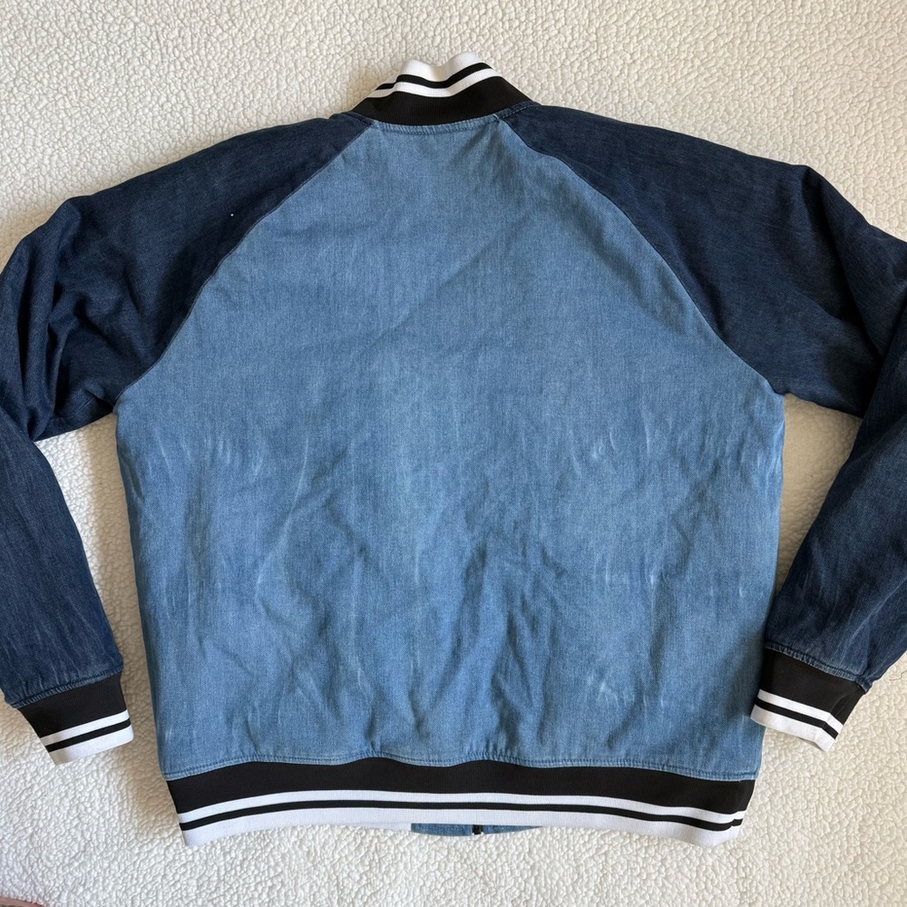 Calvin Klein denim varsity bomber jacket - Picture 7 of 8
